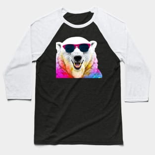 Colorful Polar Bear Baseball T-Shirt